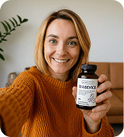 Person with KetoEssence product