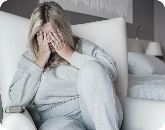 Woman with symptoms